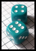 Dice : Dice - 6D Pipped - Blue Aqua Opaque with White Pips - FA collection buy Dec 2010